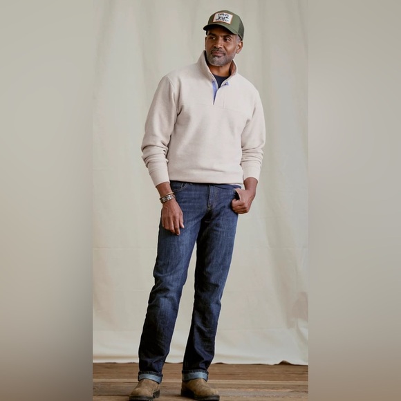 Orvis Other - Orvis Men’s Signature Quarter-Zip Snap Sweatshirt Heather Cream Sz XXL